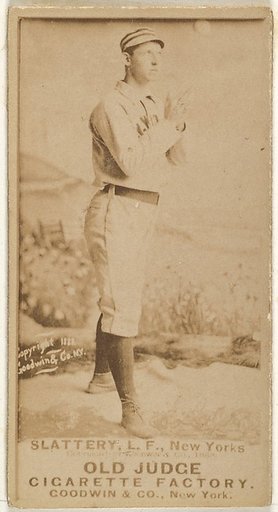 Michael J. Slattery, Left Field, New York, from the Old Judge series (N172) for Old Judge Cigarettes