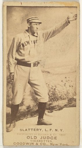 Michael J. Slattery, Left Field, New York, from the Old Judge series (N172) for Old Judge Cigarettes