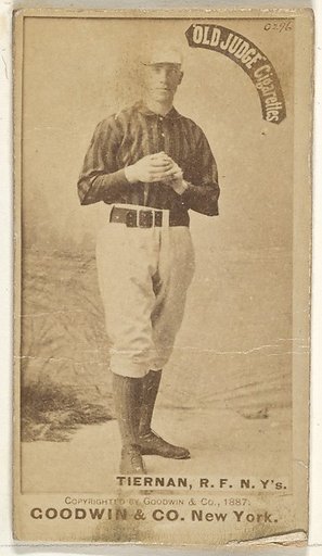 Michael "Silent Mike" Joseph Tiernan, Right Field, New York, from the Old Judge series (N172) for Old Judge Cigarettes