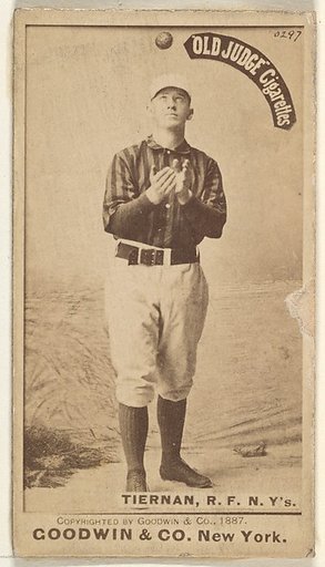 Michael "Silent Mike" Joseph Tiernan, Right Field, New York, from the Old Judge series (N172) for Old Judge Cigarettes