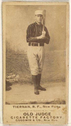 Michael "Silent Mike" Joseph Tiernan, Right Field, New York, from the Old Judge series (N172) for Old Judge Cigarettes
