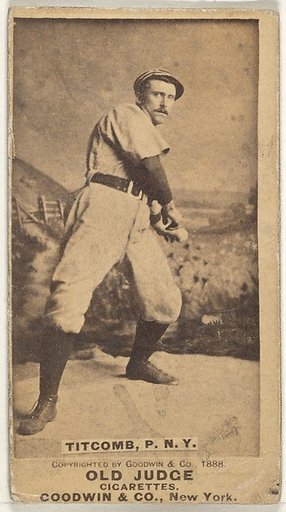 Ledell "Cannonball" Titcomb, Pitcher, New York, from the Old Judge series (N172) for Old Judge Cigarettes