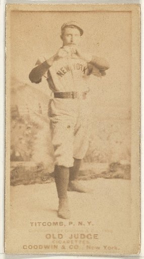 Ledell "Cannonball" Titcomb, Pitcher, New York, from the Old Judge series (N172) for Old Judge Cigarettes