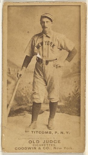 Ledell "Cannonball" Titcomb, Pitcher, New York, from the Old Judge series (N172) for Old Judge Cigarettes