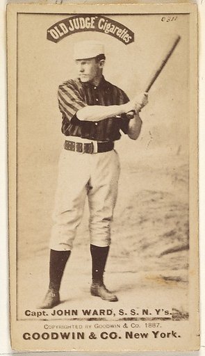 John Montgomery Ward, Captain and Shortstop, New York, from the Old Judge series (N172) for Old Judge Cigarettes
