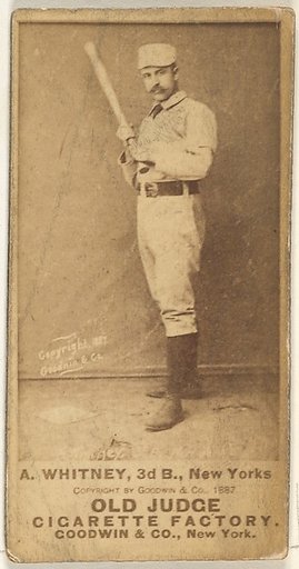 Arthur "Art" Wilson Whitney, 3rd Base, New York, from the Old Judge series (N172) for Old Judge Cigarettes