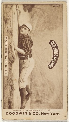 Michael "Mike" Joseph Mattimore, Pitcher, New York, from the Old Judge series (N172) for Old Judge Cigarettes