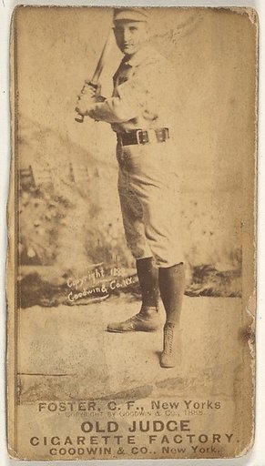 Elmer Ellsworth Foster, Center Field, New York, from the Old Judge series (N172) for Old Judge Cigarettes