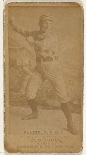 Elmer Ellsworth Foster, Center Field, New York, from the Old Judge series (N172) for Old Judge Cigarettes