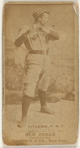 Ledell "Cannonball" Titcomb, Pitcher, New York, from the Old Judge series (N172) for Old Judge Cigarettes