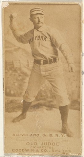 Elmer Ellsworth Cleveland, 3rd Base, New York, from the Old Judge series (N172) for Old Judge Cigarettes