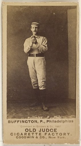 Charles G. Buffington, Center Field, Philadelphia, from the Old Judge series (N172) for Old Judge Cigarettes