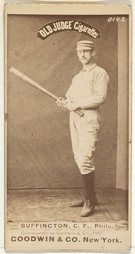 Charles G. Buffington, Center Field, Philadelphia, from the Old Judge series (N172) for Old Judge Cigarettes