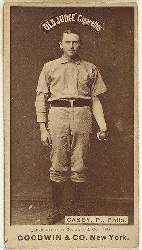 Dan Casey, Pitcher, Philadelphia, from the Old Judge series (N172) for Old Judge Cigarettes