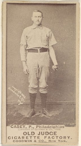 Dan Casey, Pitcher, Philadelphia, from the Old Judge series (N172) for Old Judge Cigarettes
