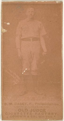 Dan Casey, Pitcher, Philadelphia, from the Old Judge series (N172) for Old Judge Cigarettes