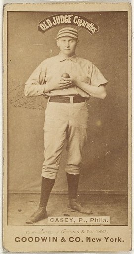Dan Casey, Pitcher, Philadelphia, from the Old Judge series (N172) for Old Judge Cigarettes