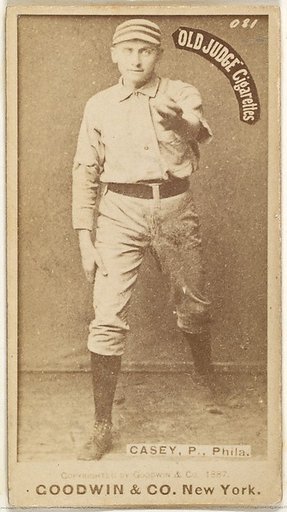 Dan Casey, Pitcher, Philadelphia, from the Old Judge series (N172) for Old Judge Cigarettes