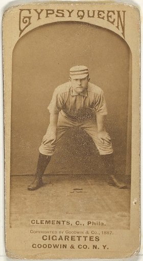 John J. "Jack" Clements, Catcher, Philadelphia, from the Old Judge series (N172) for Old Judge and Gypsy Queen Cigarettes