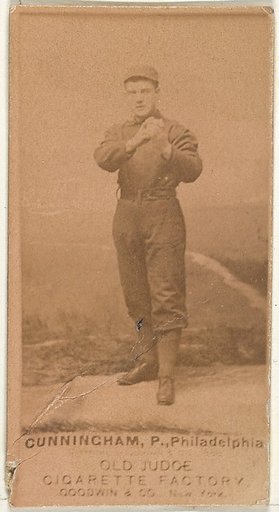 Cunningham, Pitcher, Philadelphia, from the Old Judge series (N172) for Old Judge Cigarettes