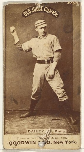 Edward M. Daily, Pitcher, Philadelphia, from the Old Judge series (N172) for Old Judge Cigarettes
