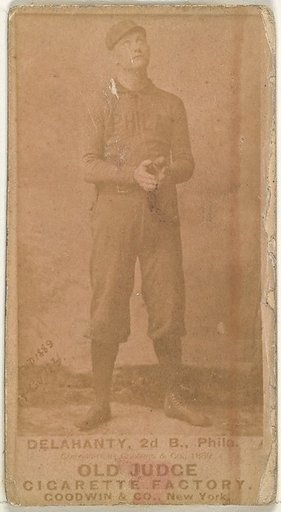 Edward James "Big Ed" Delahanty, 2nd Base, Philadelphia, from the Old Judge series (N172) for Old Judge Cigarettes