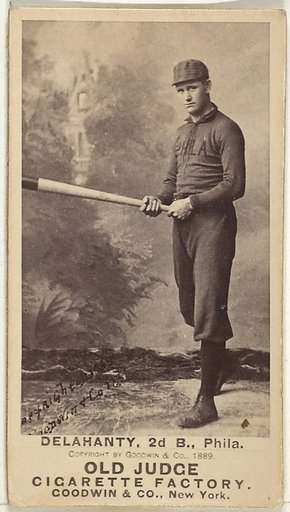 Edward James "Big Ed" Delahanty, 2nd Base, Philadelphia, from the Old Judge series (N172) for Old Judge Cigarettes