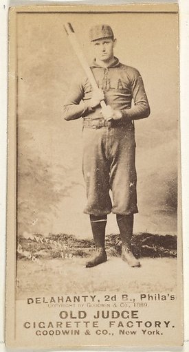 Edward James "Big Ed" Delahanty, 2nd Base, Philadelphia, from the Old Judge series (N172) for Old Judge Cigarettes