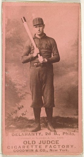 Edward James "Big Ed" Delahanty, 2nd Base, Philadelphia, from the Old Judge series (N172) for Old Judge Cigarettes