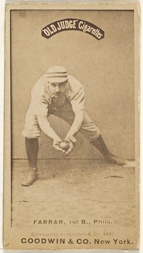 Sidney Douglas Farrar, 1st Base, Philadelphia, from the Old Judge series (N172) for Old Judge Cigarettes