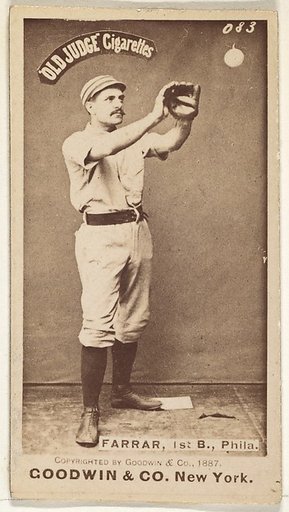 Sidney Douglas Farrar, 1st Base, Philadelphia, from the Old Judge series (N172) for Old Judge Cigarettes
