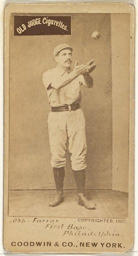 Sidney Douglas Farrar, 1st Base, Philadelphia, from the Old Judge series (N172) for Old Judge Cigarettes