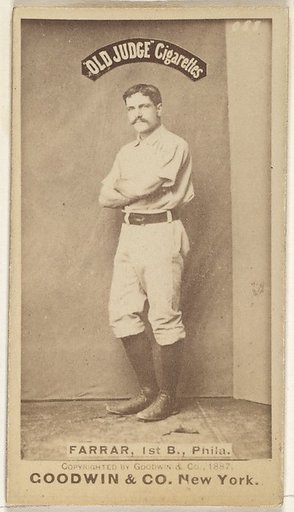 Sidney Douglas Farrar, 1st Base, Philadelphia, from the Old Judge series (N172) for Old Judge Cigarettes