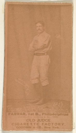 Sidney Douglas Farrar, 1st Base, Philadelphia, from the Old Judge series (N172) for Old Judge Cigarettes