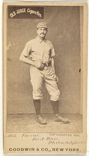 Sidney Douglas Farrar, 1st Base, Philadelphia, from the Old Judge series (N172) for Old Judge Cigarettes