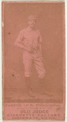 Sidney Douglas Farrar, 1st Base, Philadelphia, from the Old Judge series (N172) for Old Judge Cigarettes