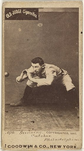 Thomas Francis Gunning, Catcher, Philadelphia, from the Old Judge series (N172) for Old Judge Cigarettes