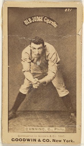 Thomas Francis Gunning, Catcher, Philadelphia, from the Old Judge series (N172) for Old Judge Cigarettes