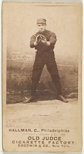 William Wilson "Bill" Hallman, Catcher, Philadelphia, from the Old Judge series (N172) for Old Judge Cigarettes