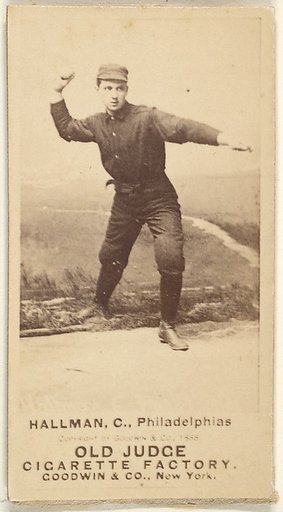 William Wilson "Bill" Hallman, Catcher, Philadelphia, from the Old Judge series (N172) for Old Judge Cigarettes