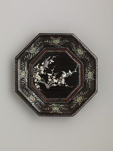 Dish with Flowering Plum and Birds