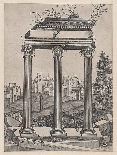 Temple of Antoninus and Faustina, from "Speculum Romanae Magnificentiae"