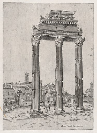 Portico of the Temple of Julius, from "Speculum Romanae Magnificentiae"