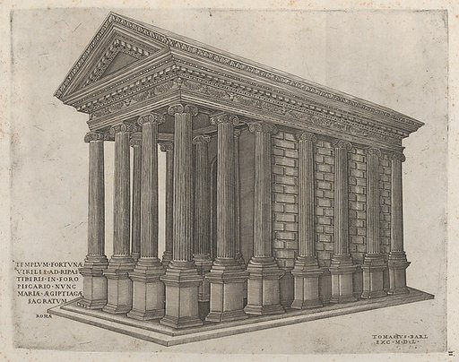The Temple of Fortune in Rome, from "Speculum Romanae Magnificentiae"
