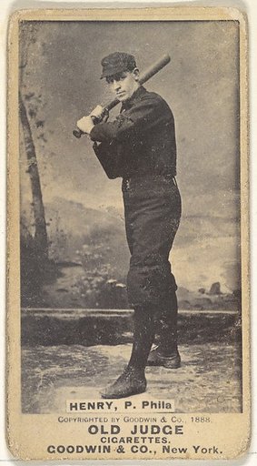 Henry, Pitcher, Philadelphia, from the Old Judge series (N172) for Old Judge Cigarettes