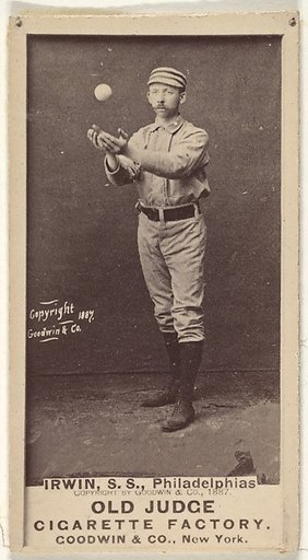 Arthur Albert "Doc" Irwin, Shortstop, Philadelphia, from the Old Judge series (N172) for Old Judge Cigarettes