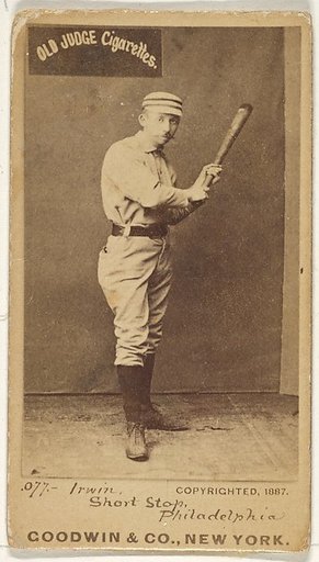 Arthur Albert "Doc" Irwin, Shortstop, Philadelphia, from the Old Judge series (N172) for Old Judge Cigarettes