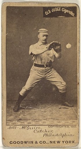James Thomas "Deacon" McGuire, Catcher, Philadelphia, from the Old Judge series (N172) for Old Judge Cigarettes