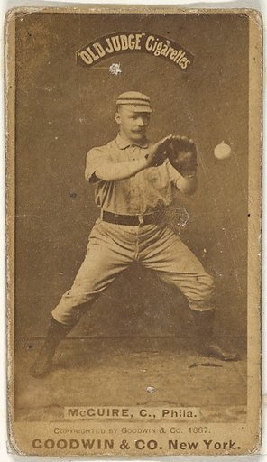 James Thomas "Deacon" McGuire, Catcher, Philadelphia, from the Old Judge series (N172) for Old Judge Cigarettes