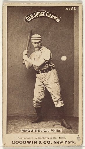 James Thomas "Deacon" McGuire, Catcher, Philadelphia, from the Old Judge series (N172) for Old Judge Cigarettes